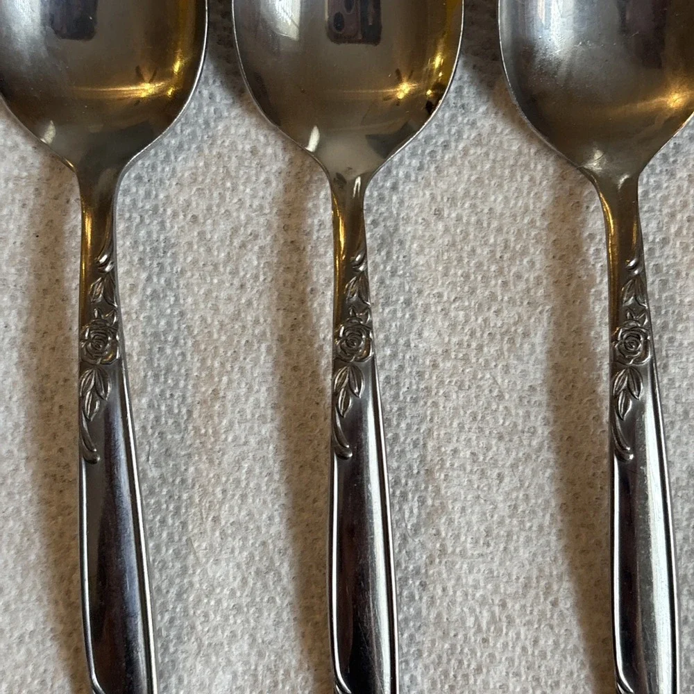 Imperial International Flatware IIC Stainless Korea Rosemere 3 Tablespoons Rose